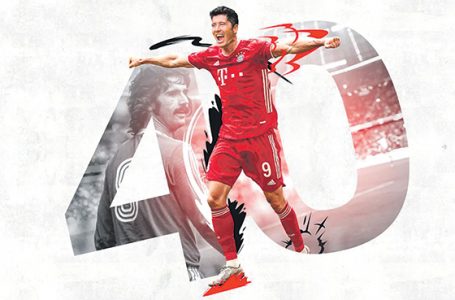 Lewandowski dogonił legendę Bayernu i wyrównał rekord  40 goli w sezonie